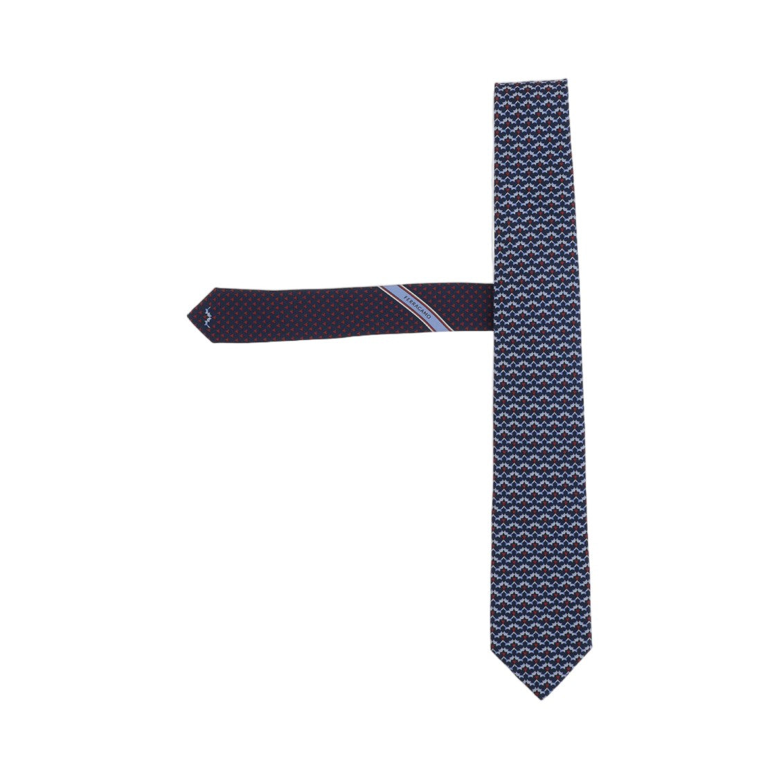 Salvatore Ferragamo Navy Patterned Silk Tie