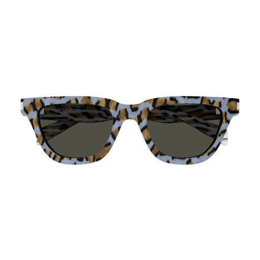 Saint Laurent Oversized Animal Print Sunglasses With Blue Frame