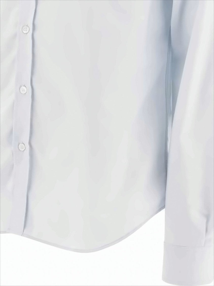 Maison Kitsuné Classic Long-Sleeve White Cotton Shirt With Embroidered Fox Detail