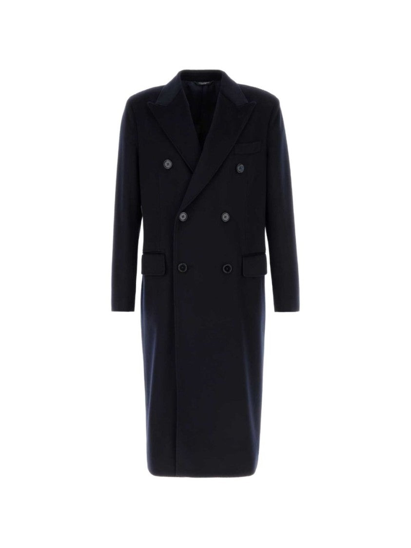 Dolce & Gabbana Double-Breasted Wool Coat With Classic Tailoring