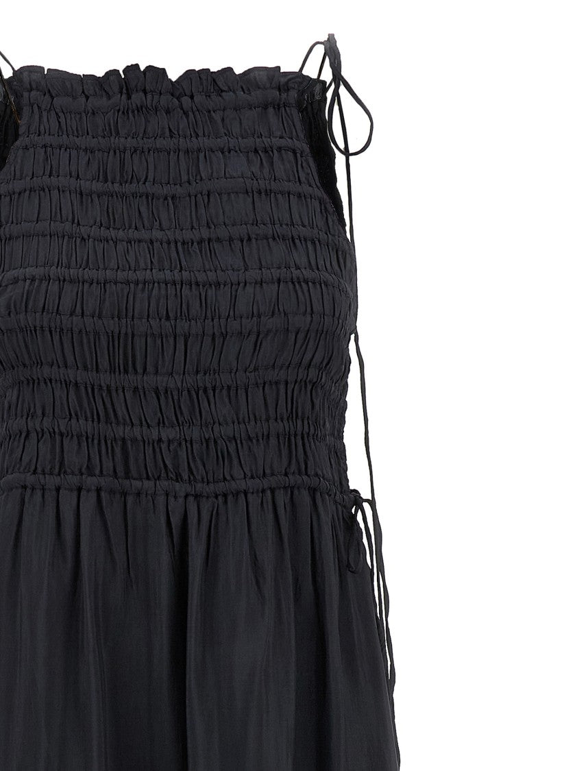 Ganni Black Smock Tie' Dress