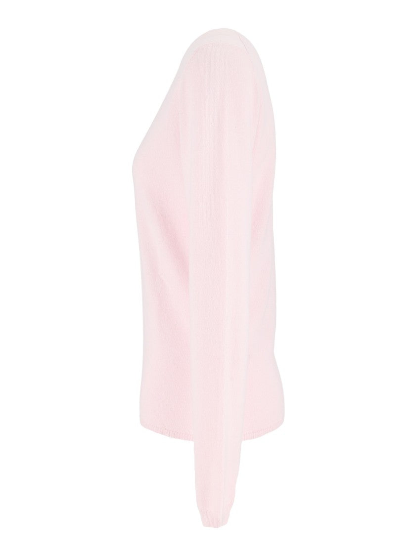 Allude Light Pink Cashmere Crew Neck Sweater