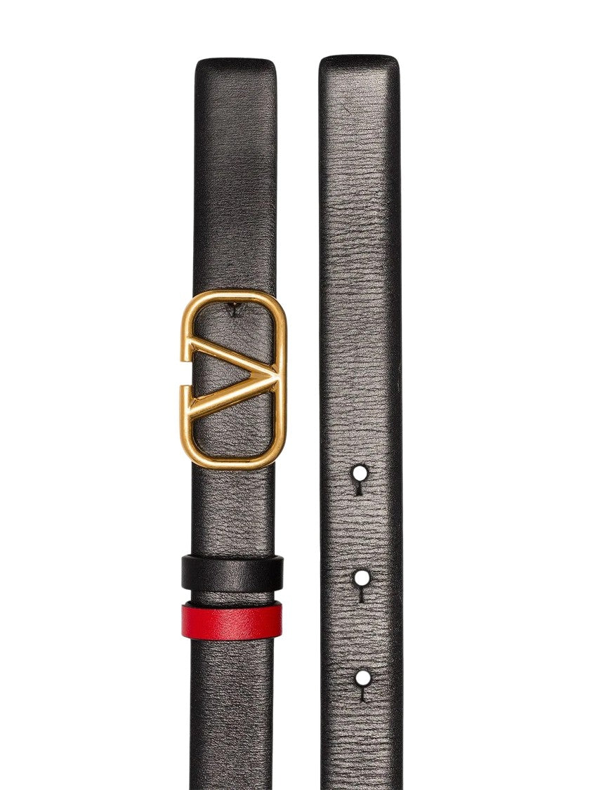 Valentino Cultura Slim V-Buckle Belt
