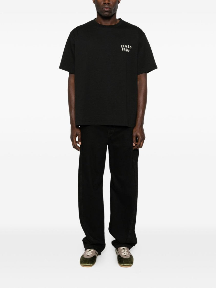 Kenzo Short-Sleeve Black Graphic Silk T-Shirt