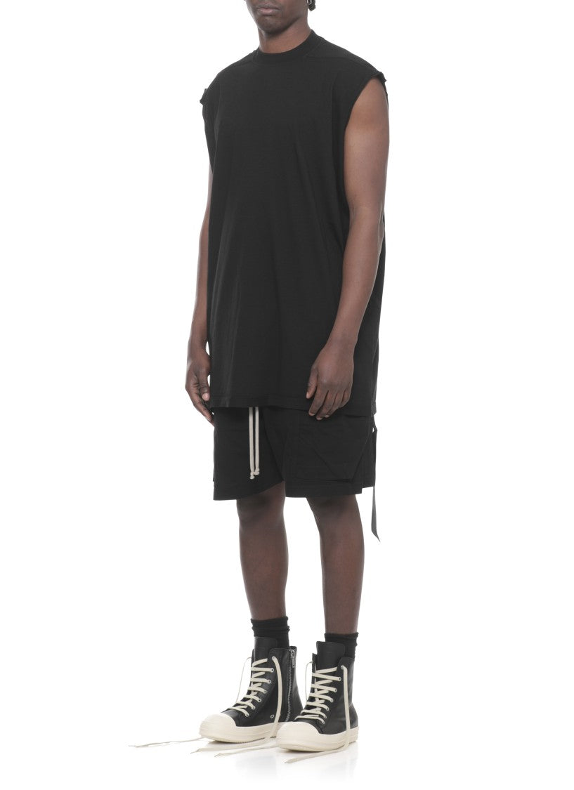 Drkshdw By Rick Owens Black Tarp Sleeveless Cotton T-Shirt