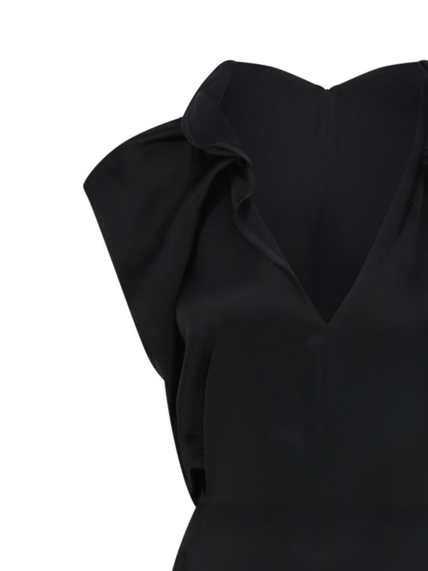 Victoria Beckham Draped Pleat Detail Jumpsuit
