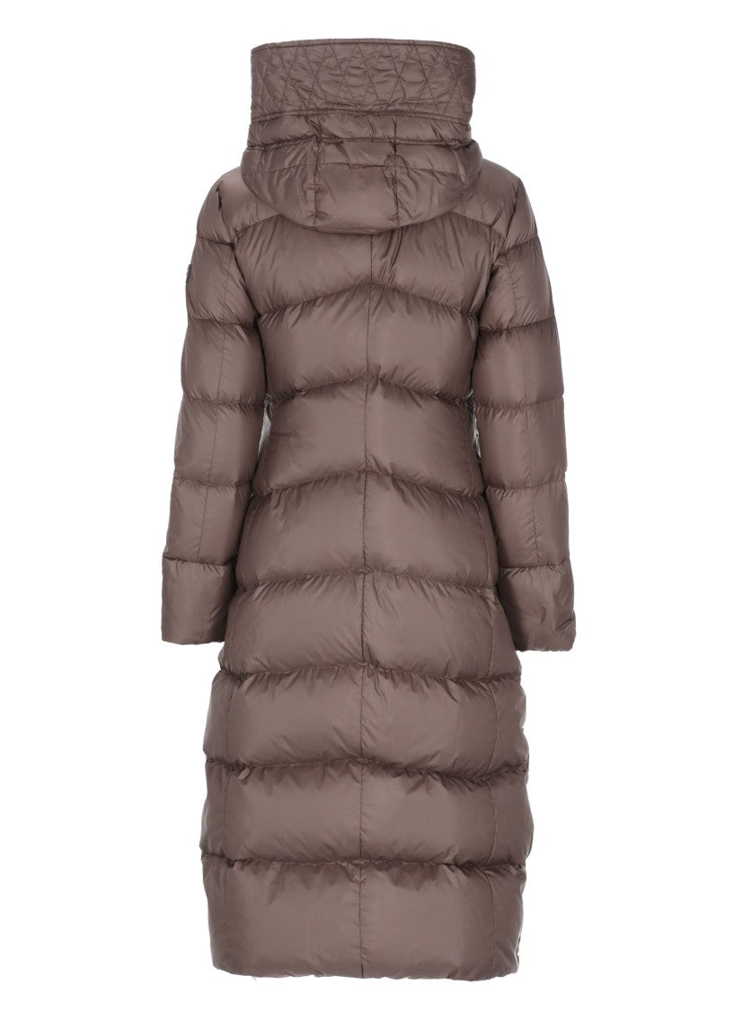 Peuterey Brown Nunki Hooded Quilted Long Down Jacket