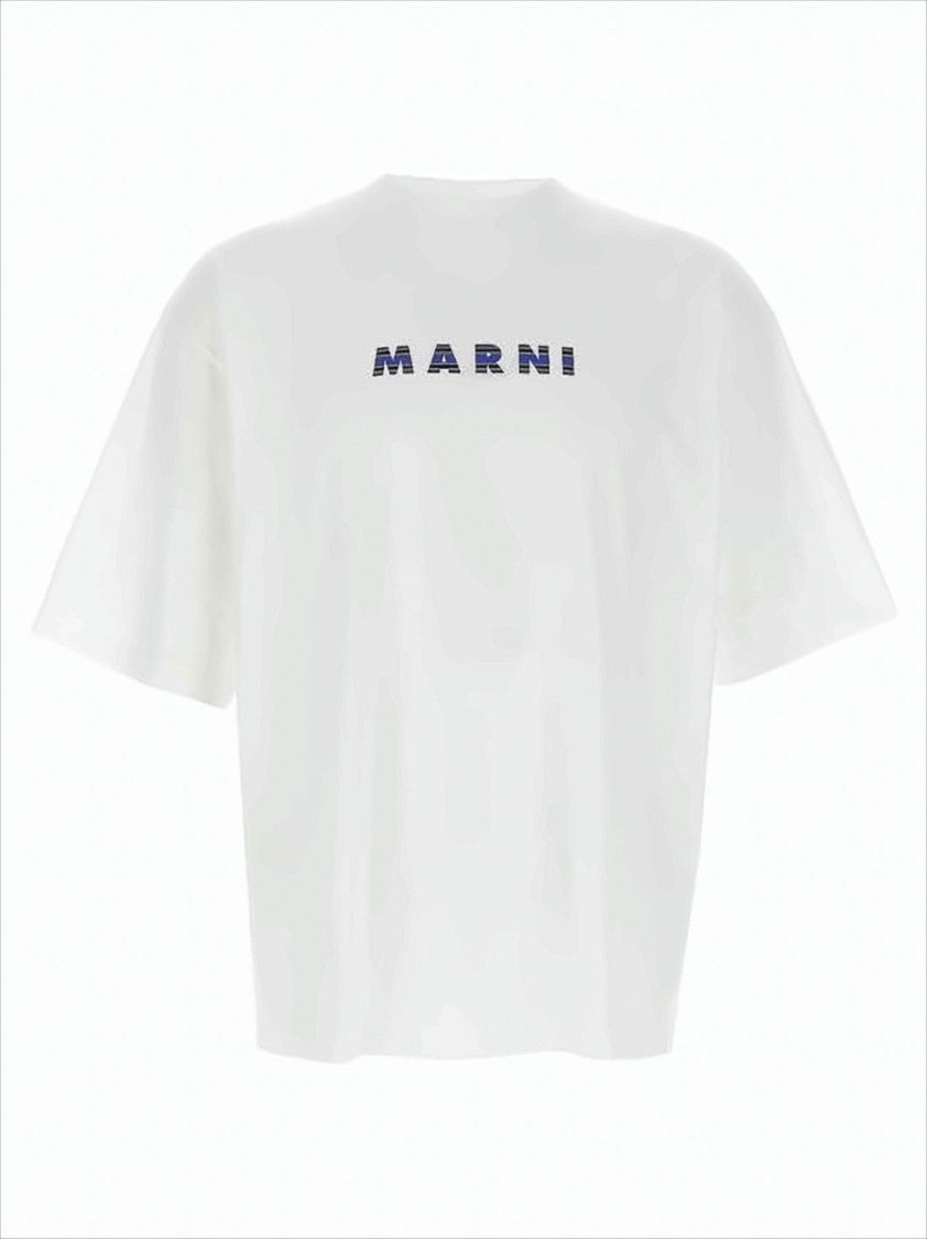 Marni Short-Sleeved Cotton T-Shirt With Bold Logo Design