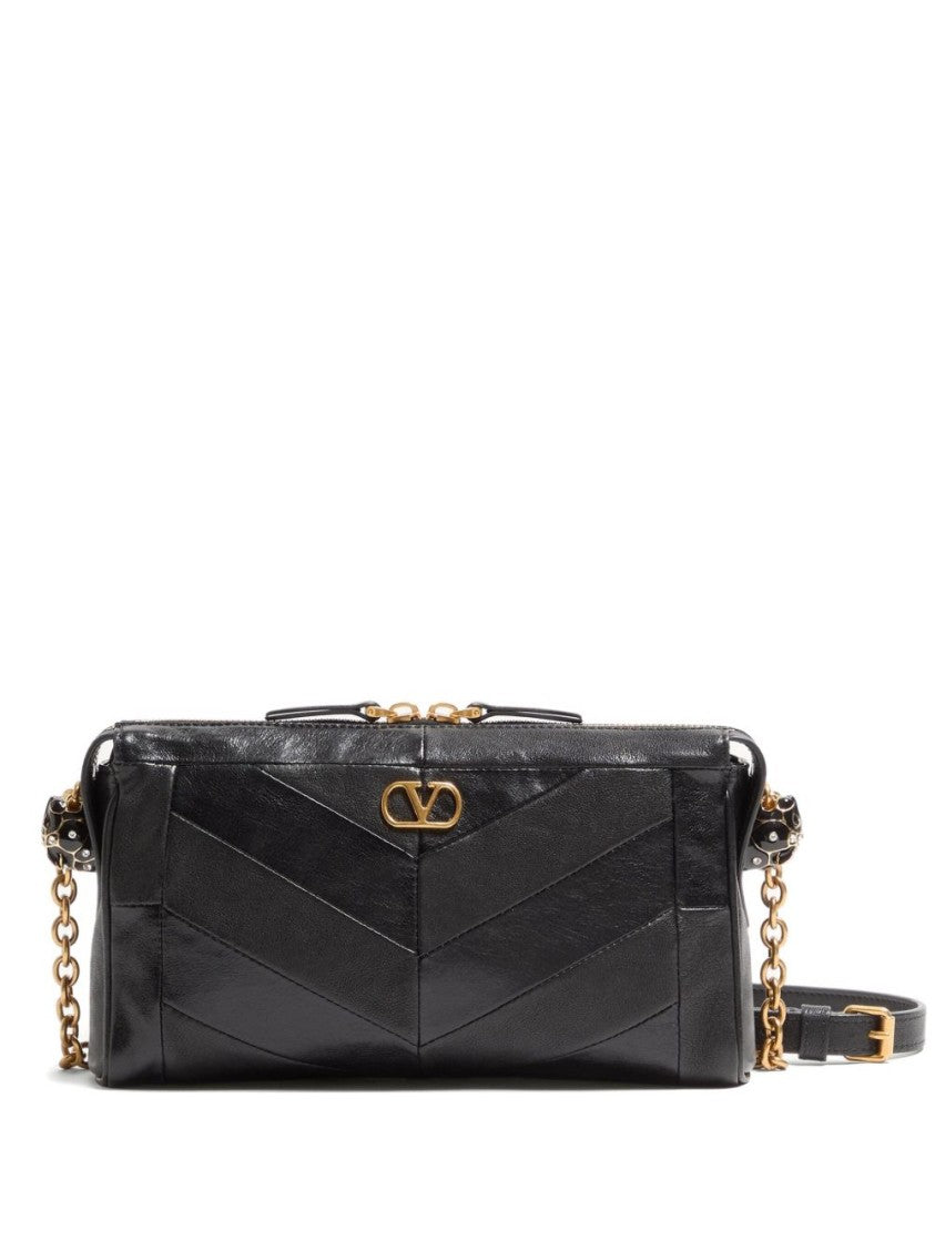 Valentino Garavani Rectangular Leather Bag With Chevron Pattern