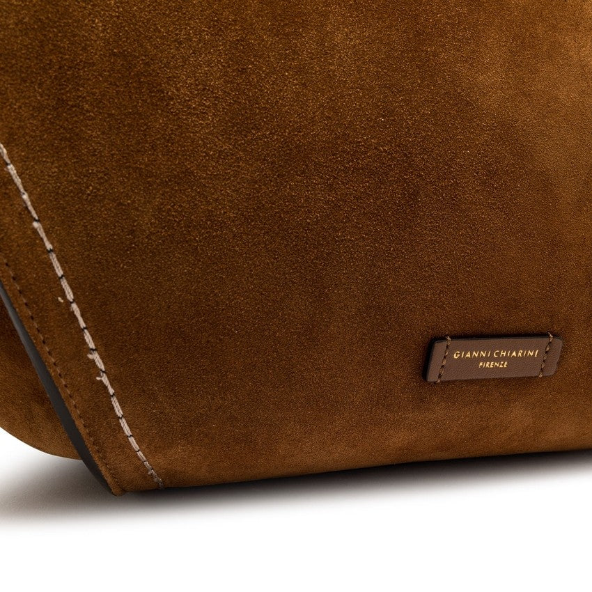 Gianni Chiarini Tulip-Shaped Suede Handbag With Metallic Accents