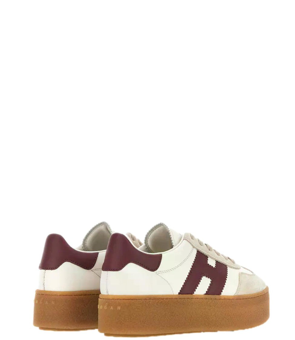 Hogan Beige Suede Platform Sneakers