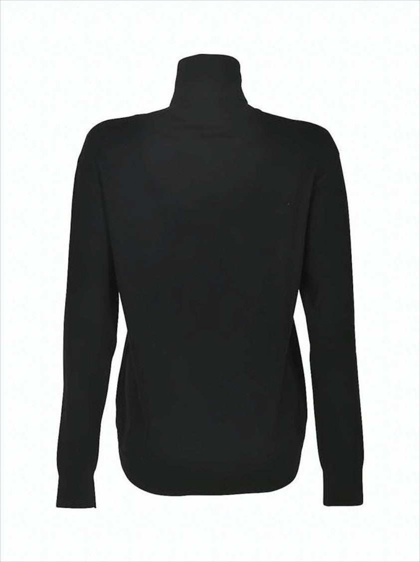 Patou High-Neck Turtleneck Sweater In Soft Merino Wool And Cashmere Blend