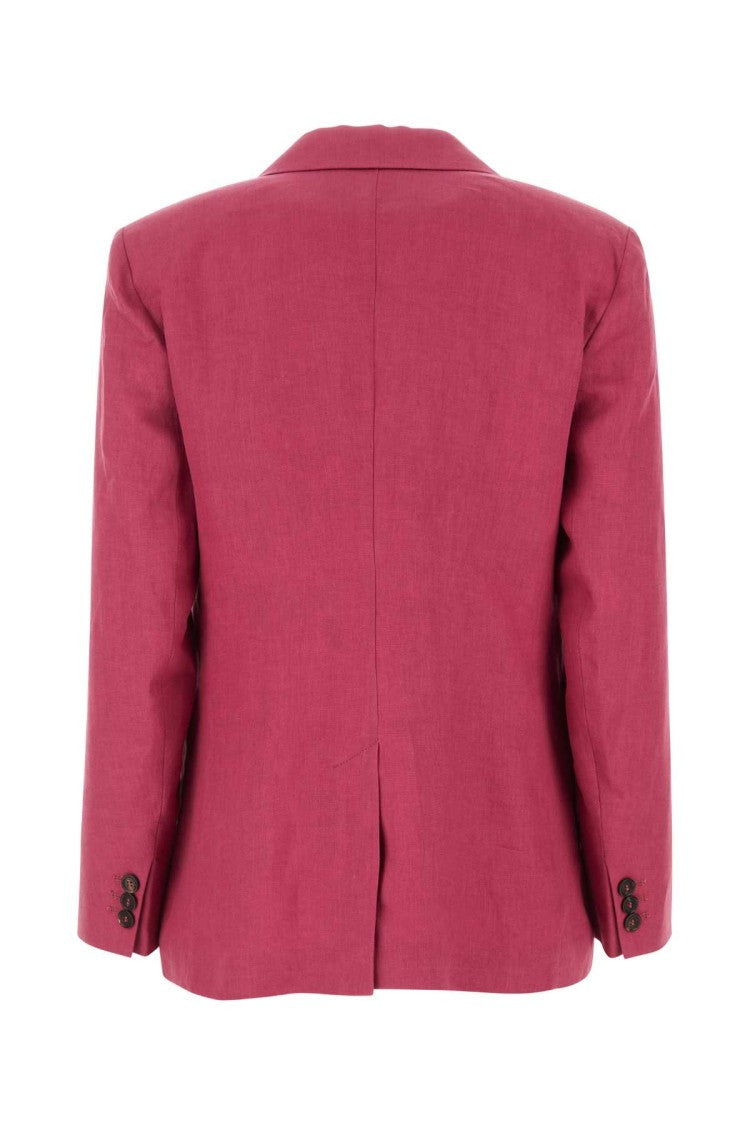 Max Mara Tyrian Purple Linen Sofia Blazer