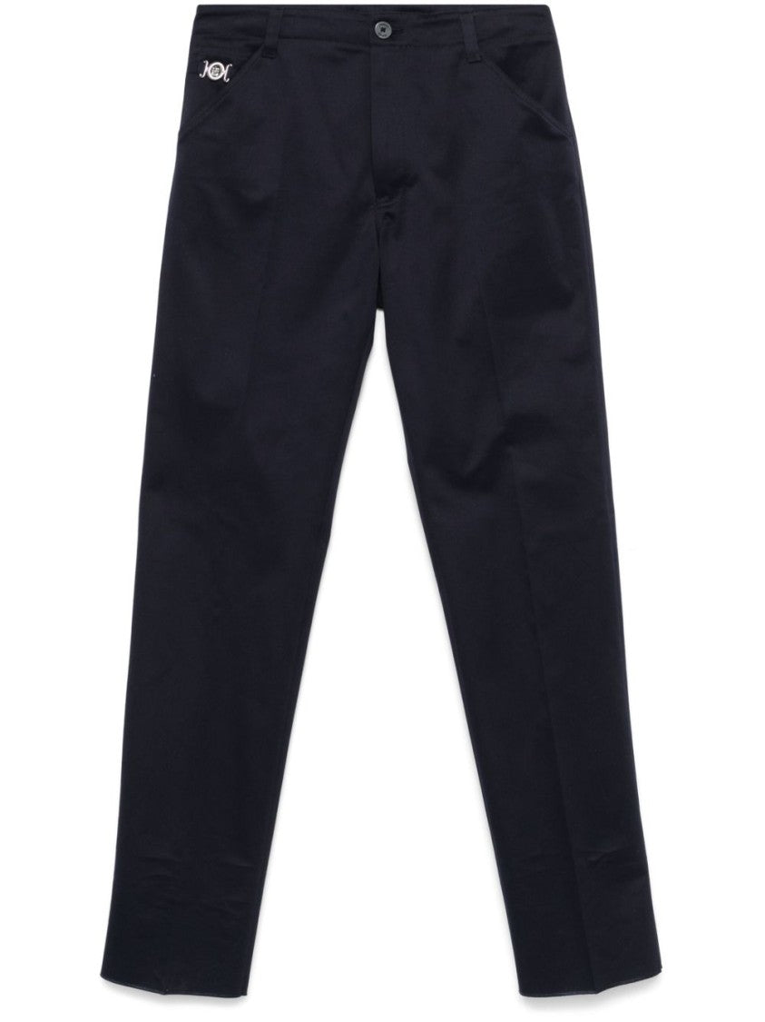 Versace Tailored Blue Trousers With Classic Waistband