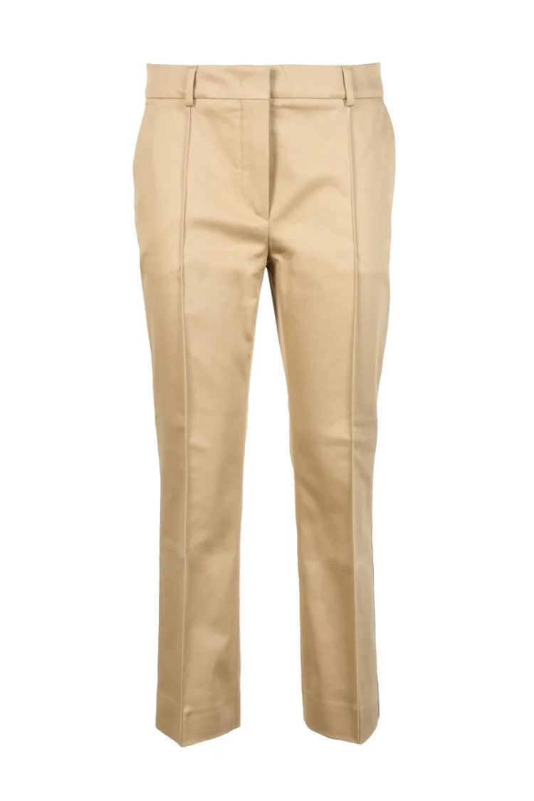 Sportmax Straight-Leg Beige Trousers With Tailored Finish