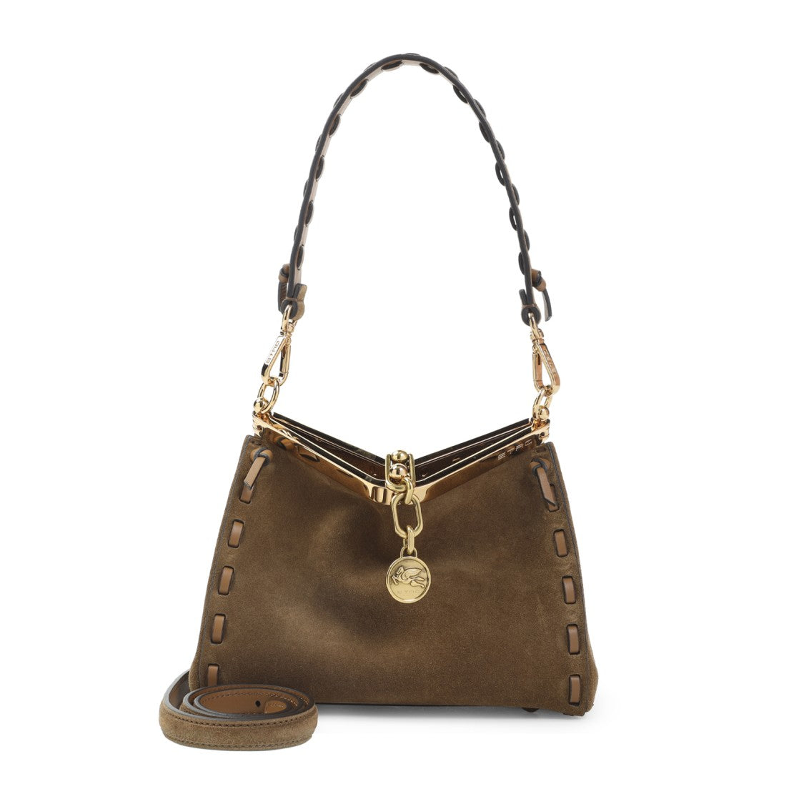 Etro Structured Suede Leather Shoulder Bag