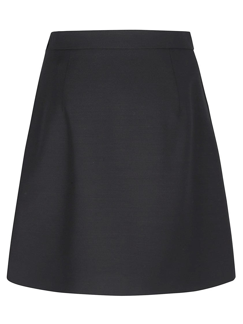 Valentino Garavani Mini A-Line Skirt With Gold V Detail