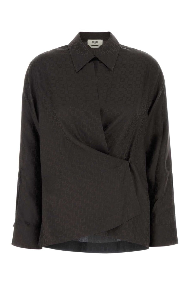 Fendi Brown Jacquard Shirt