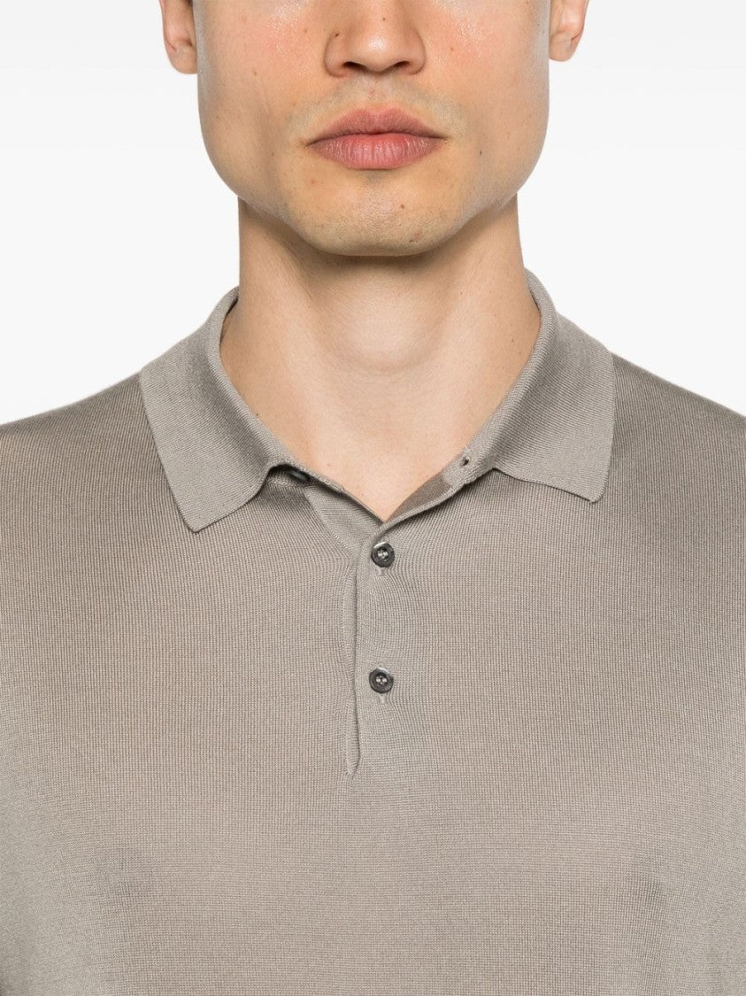 Corneliani Silk Polo Sweater With Classic Collar