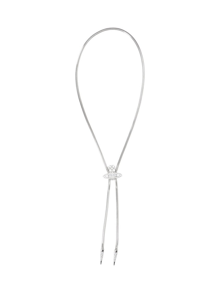 Vivienne Westwood Silver-Plated Rhinestone Orb Bolo Tie