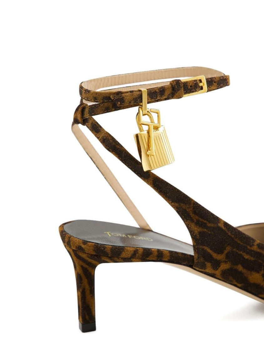 Tom Ford Pointed Toe Slingback Pumps In Ocelot-Printed Suede