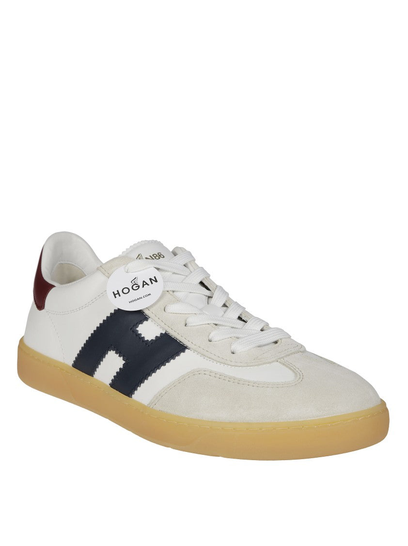 Hogan Textured Accented Sneakers With Gum Sole