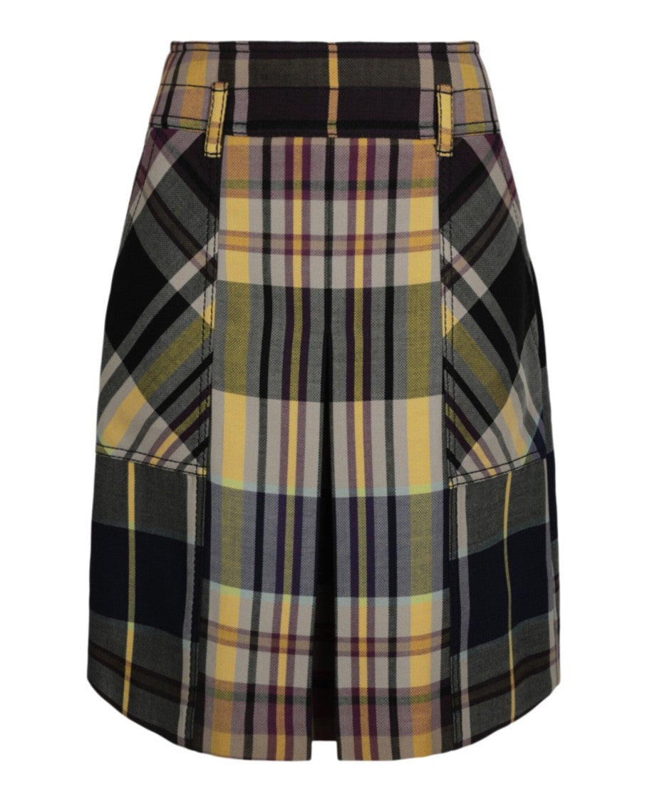 Bottega Veneta Colorblock Leather Skirt With Mid-Rise Fit