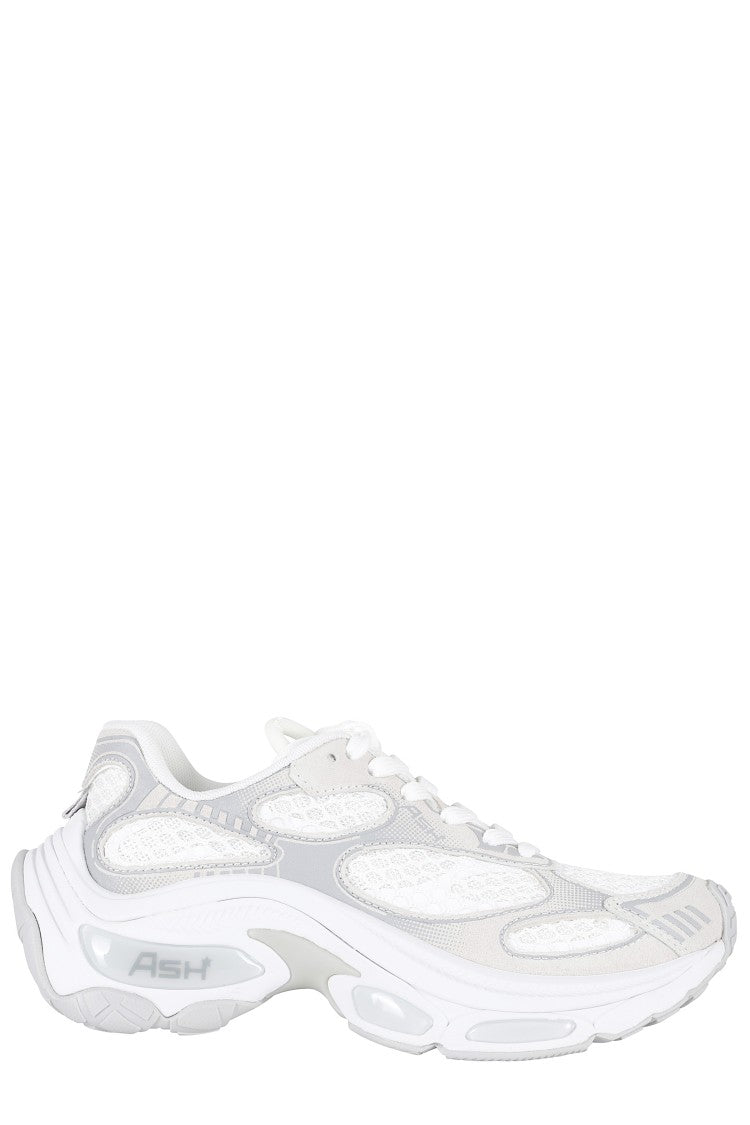 Ash White Dragon Leather Mesh Sneakers