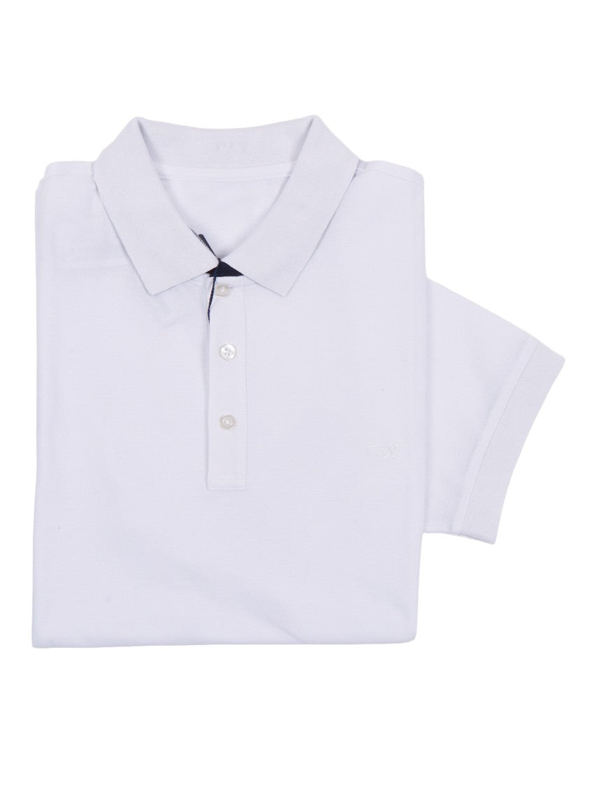Fay Short Sleeve Piquet Bicolor Polo Shirt