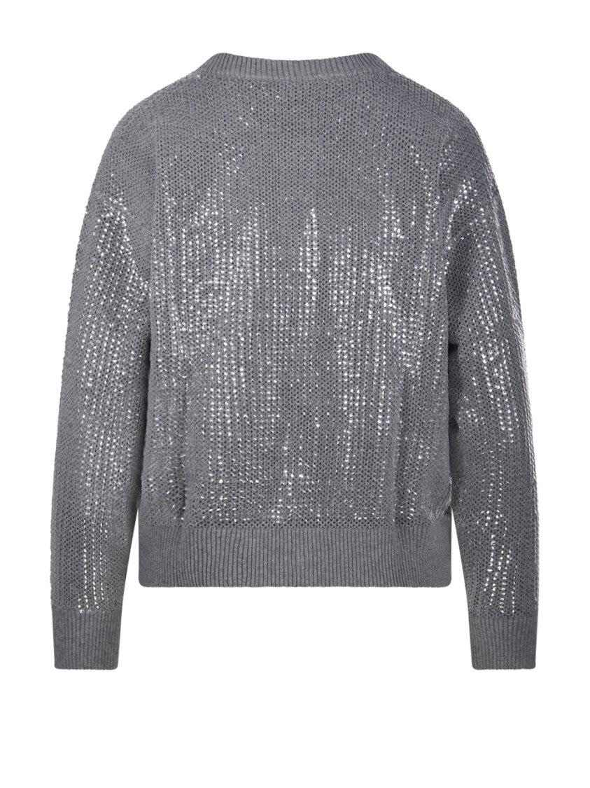 Parosh Shimmering Sequin-Embellished Cardigan With Relaxed Fit