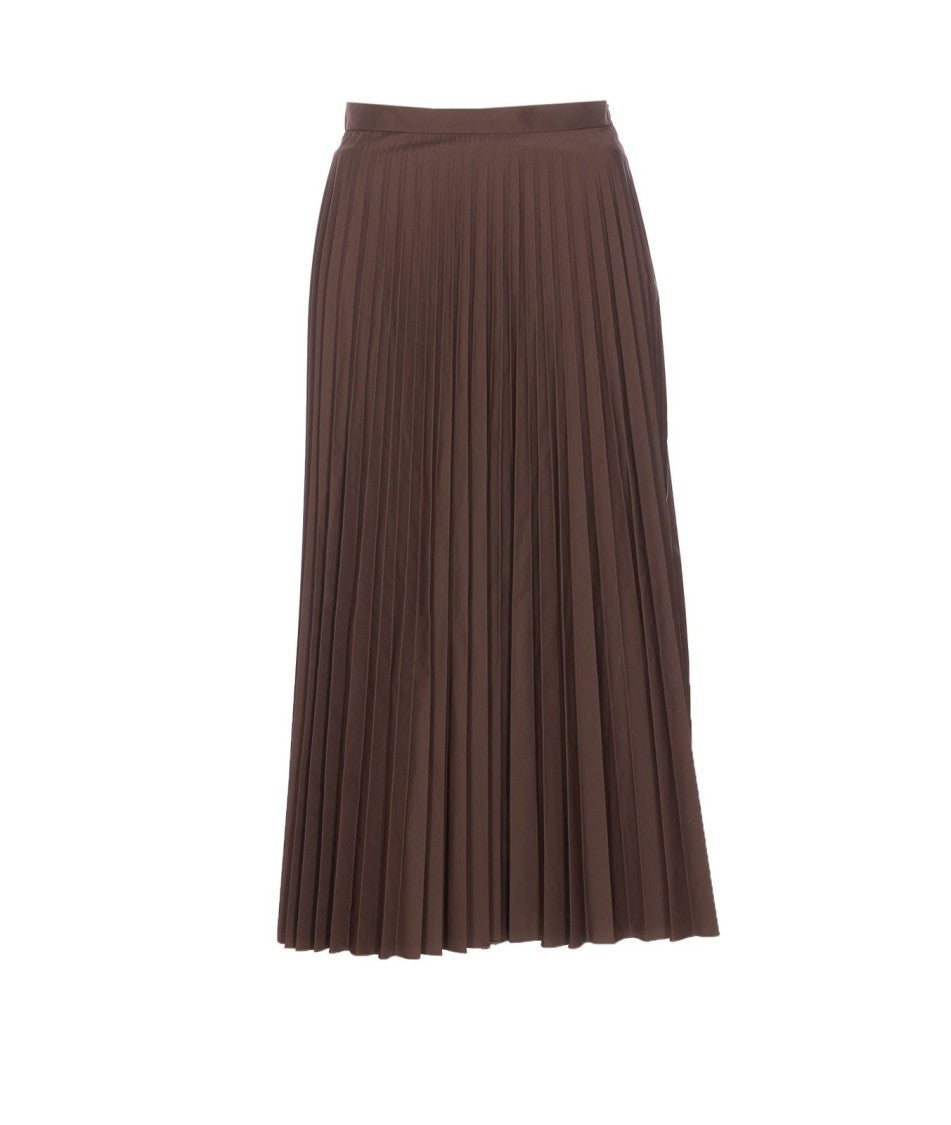 Mm6 By Maison Margiela Pleated Midi Skirt – Brown
