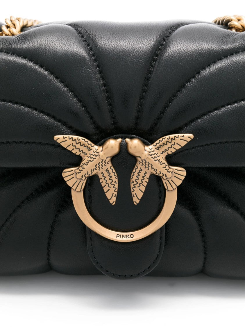 Pinko Love Puff Butterfly-Quilted Leather Satchel