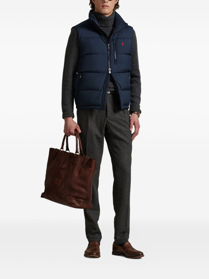 Polo Ralph Lauren Navy Blue Padded Vest With High Collar