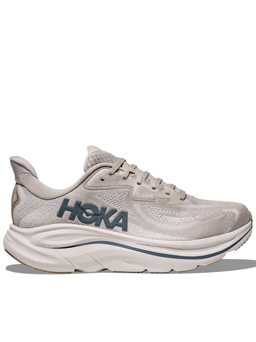 Hoka Beige Clifton 10 Cushioned Mesh Sneakers