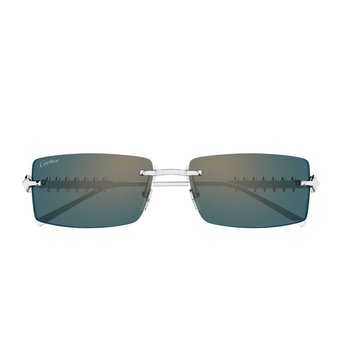 Cartier Silver Ct0604s Clash De Cartier Metal Rectangular Sunglasses