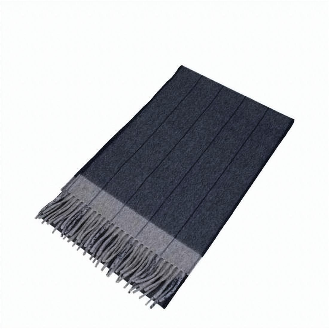 Salvatore Ferragamo Navy Wool And Cashmere Blend Scarf