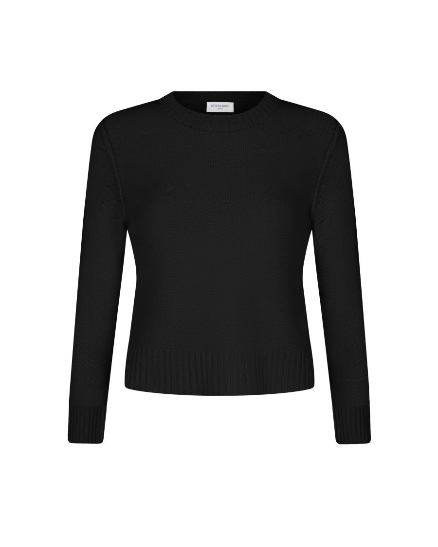 Serena Bute Round Neck Jumper - Black