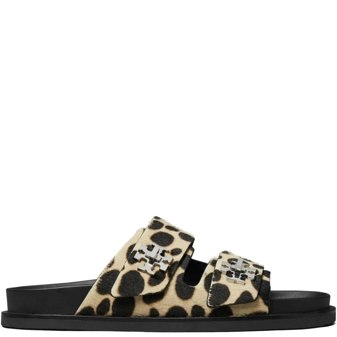Tory Burch Slider Sandals With Leopadrata Pattern