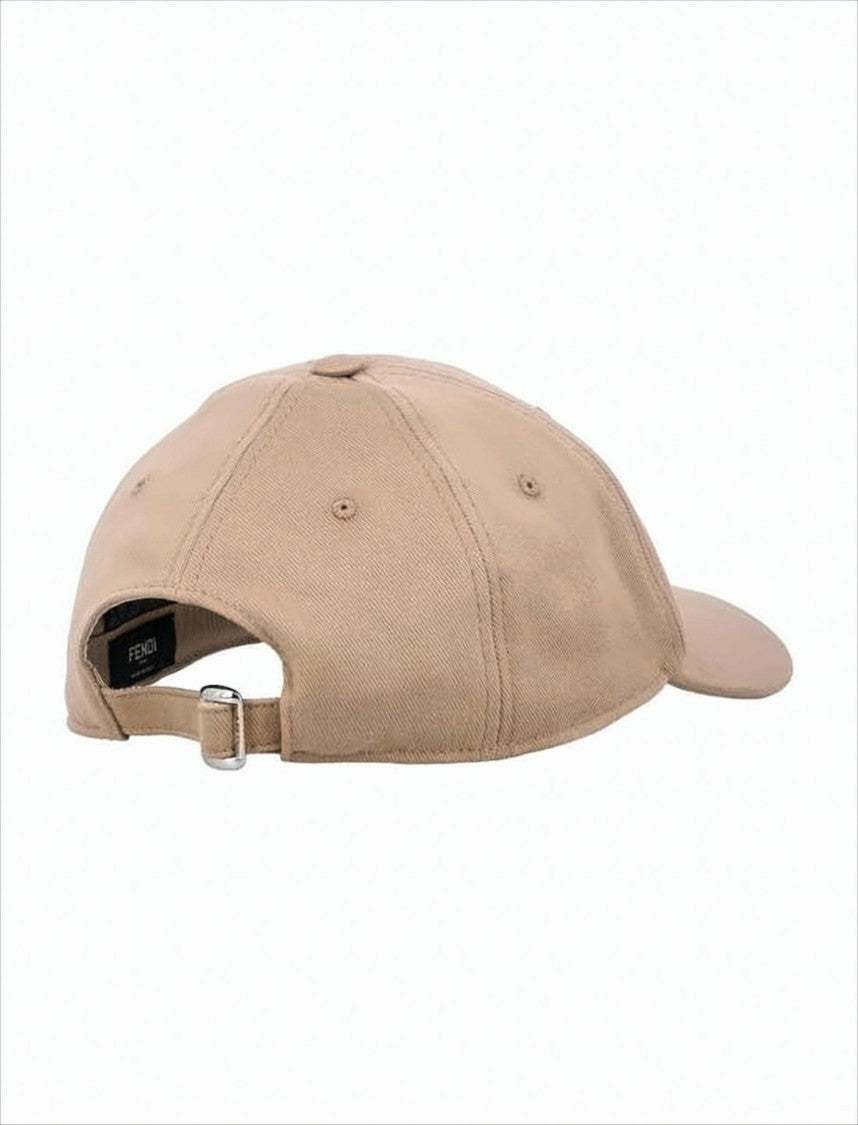 Fendi Classic Cotton Baseball Cap With Adjustable Strap And Embroidered Detailing