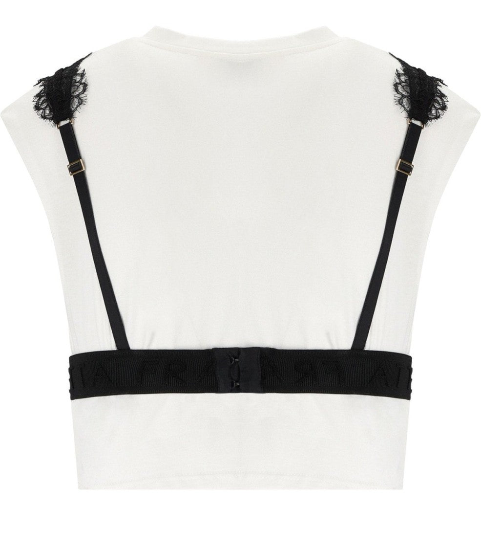 Elisabetta Franchi T-Shirt With Lace Bralette