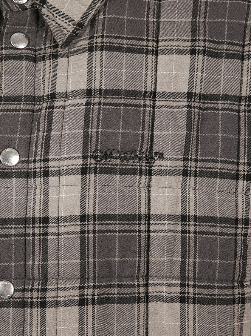 Off-White Check-Patterned Flannel Padded Overshirt