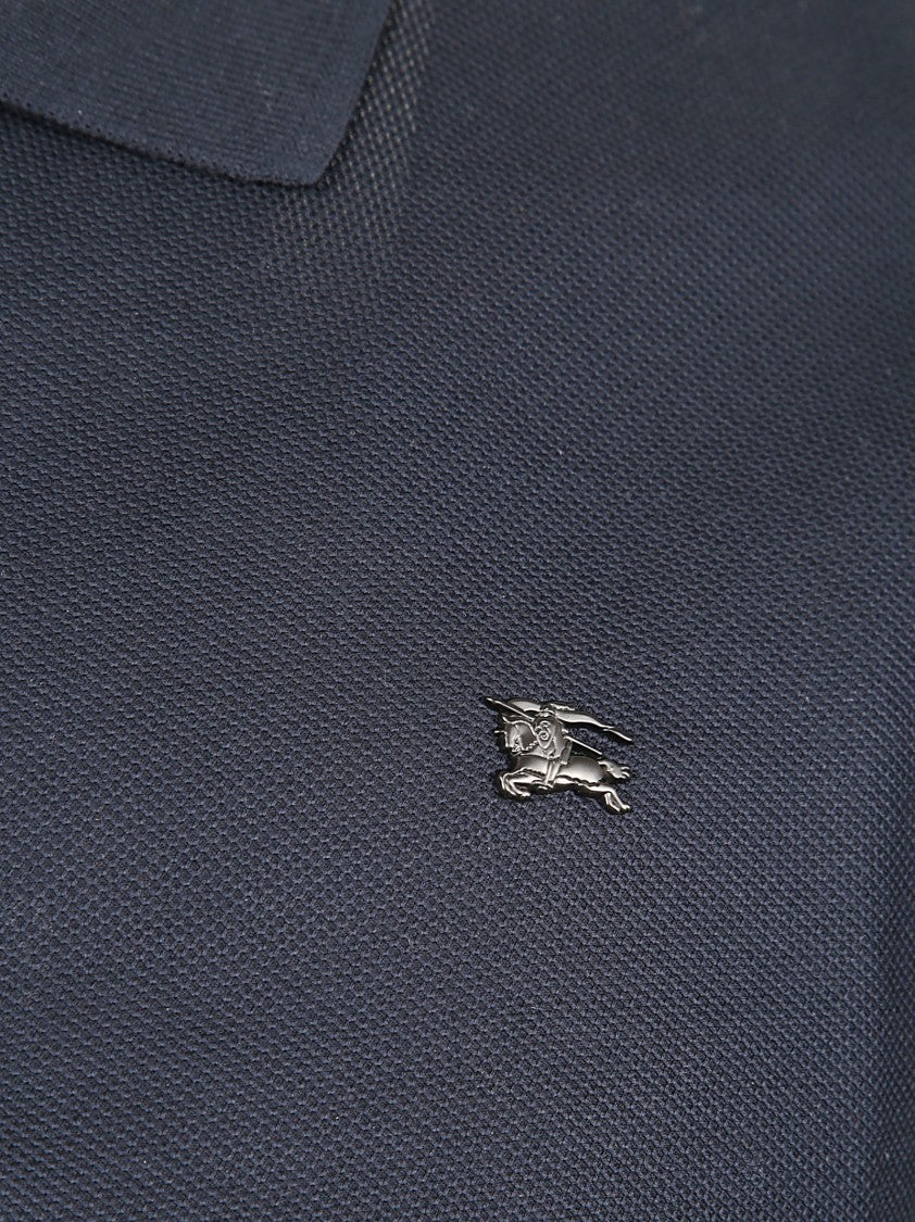 Burberry Navy Blue Cotton Polo Shirt