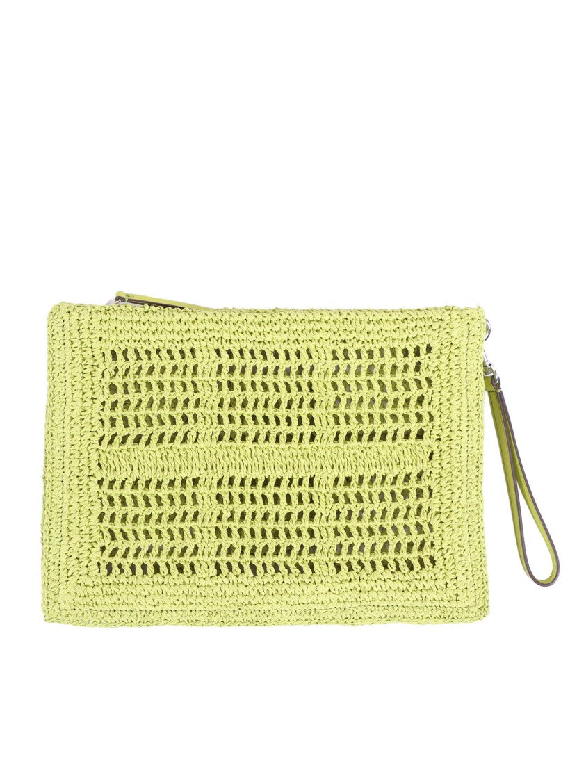 Tory Burch Ella Hand Crocheted Straw Pouch