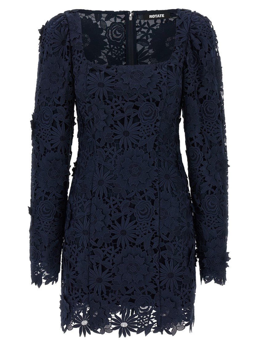 Rotate Birger Christensen '3D Lace Ls Mini' Dress