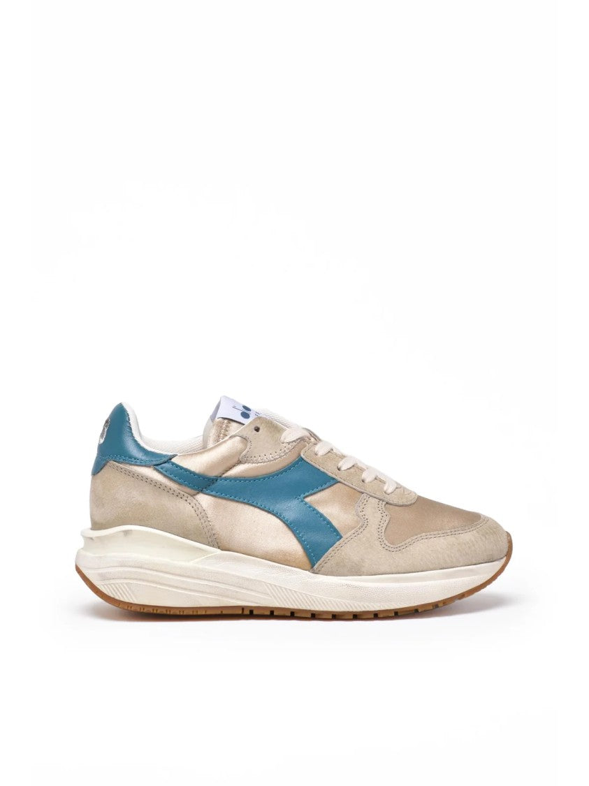 Diadora Heritage Beige Gold Leather Polyester Venus Sneakers