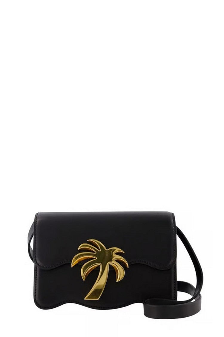 Palm Angels Black Leather Shoulder Bag