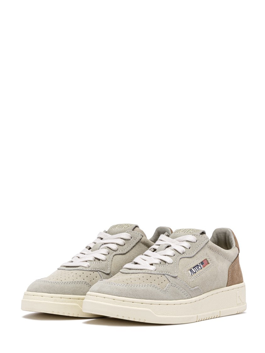 Autry Tricolor Suede Low-Top Sneakers With Perforated Detailing