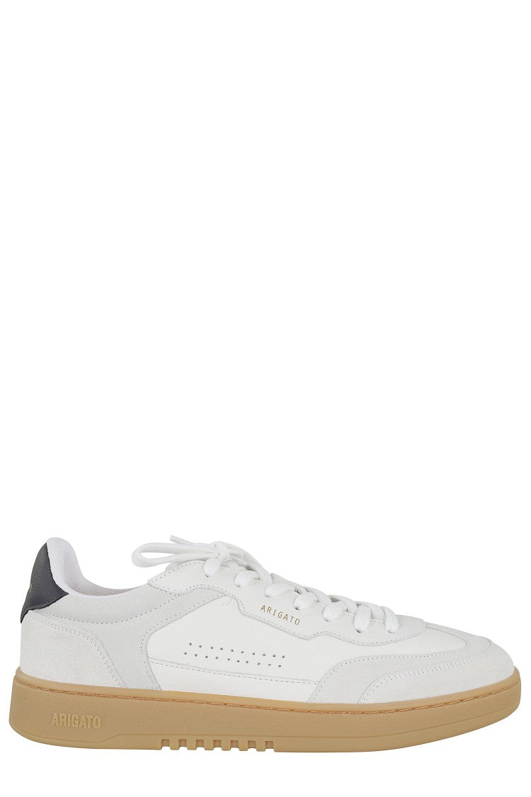 Axel Arigato White Gray Dice T Toe Metallic Logo Suede-Blend Sneakers