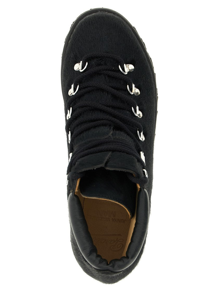 Junya Watanabe Pony Hair Boots With Metal Rivet Closure