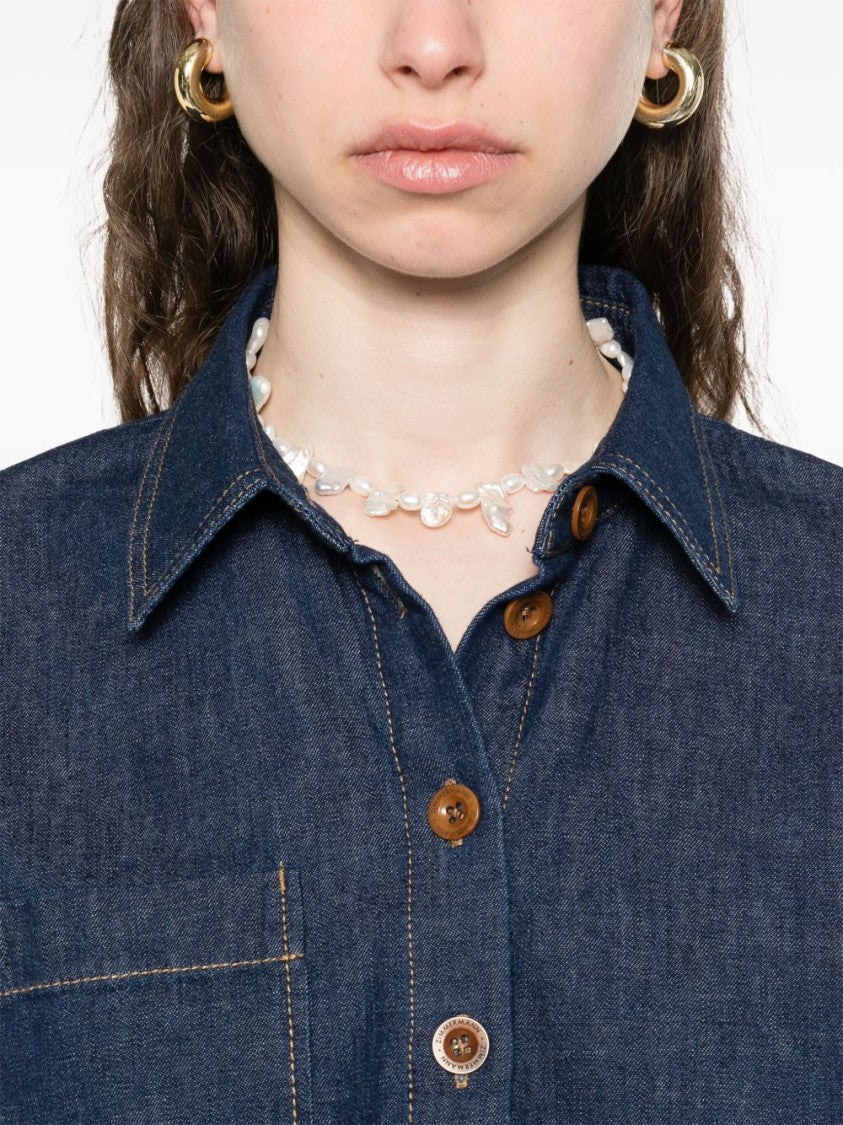 Zimmermann Indigo Denim Shirt With Classic Collar